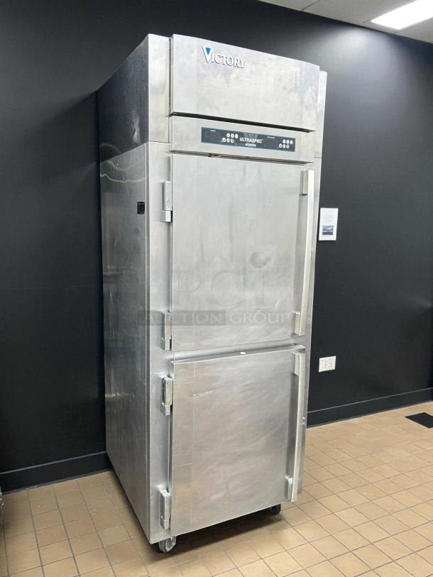 Victory RFS-1D-S1-HD-HC Ultraspec dual temp refrigerator-freezer, stainless steel, excellent condition, tested and working.