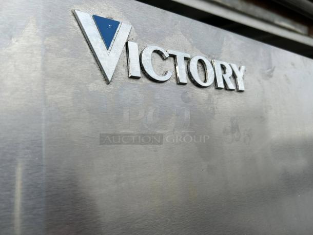 Victory Ultraspec Dual Temp Refrigerator-Freezer, Model RFS-1D-S1-HD-HC, stainless steel, Victory logo visible.