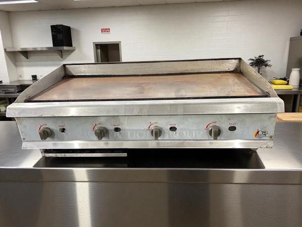 Cooking Performance Group GM-CPG-48-NL 48" gas countertop griddle with manual controls, in great condition, tested and working.