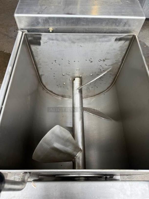 Atlantic Equipment BX70B meat filling mixer, excellent condition, stainless steel interior, tested and working.