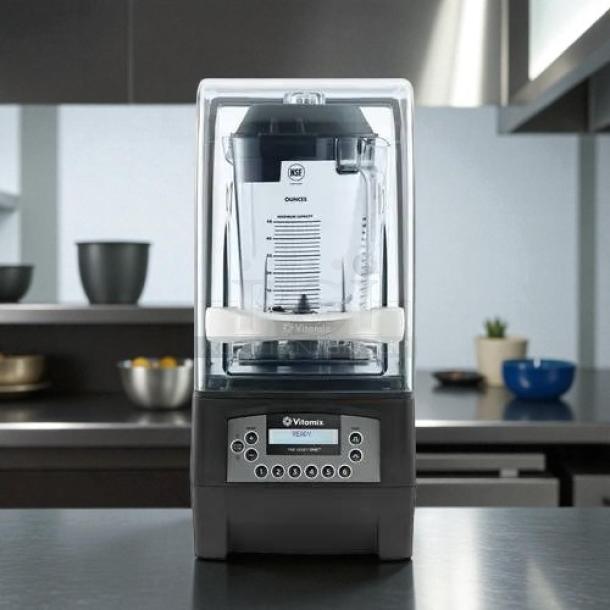 Vitamix 036019-ABAB The Quiet One 48oz. bar smoothie blender, 3 HP, includes sound enclosure, controls visible, excellent condition.