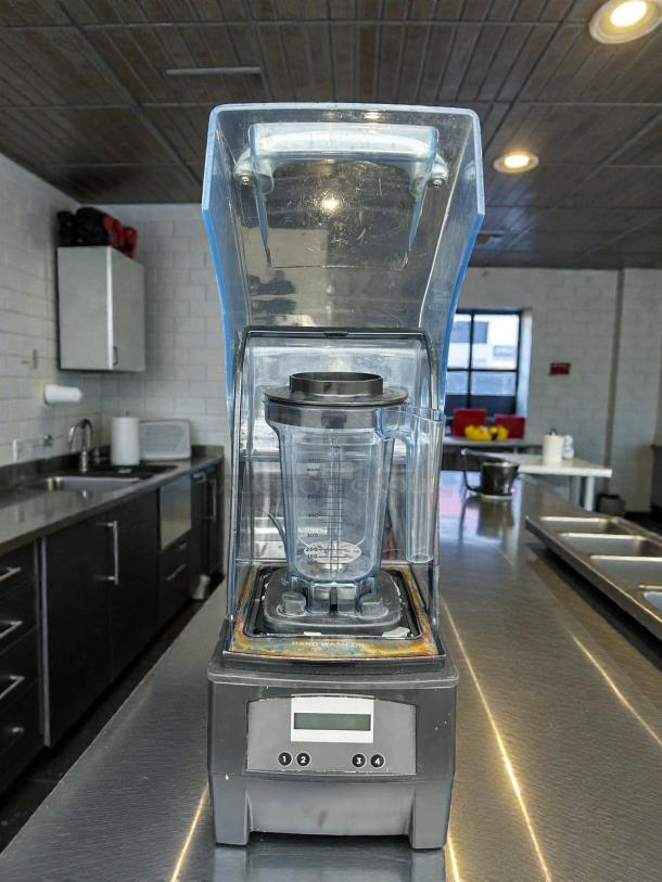 Vitamix 036019-ABAB The Quiet One 48oz blender, 3 HP, with clear sound enclosure, on-counter model in used condition.
