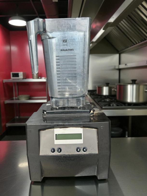 Vitamix VM0145 The Quiet One 48oz blender in great condition, tested and working. Features a 3 HP motor and clear measurement markings.