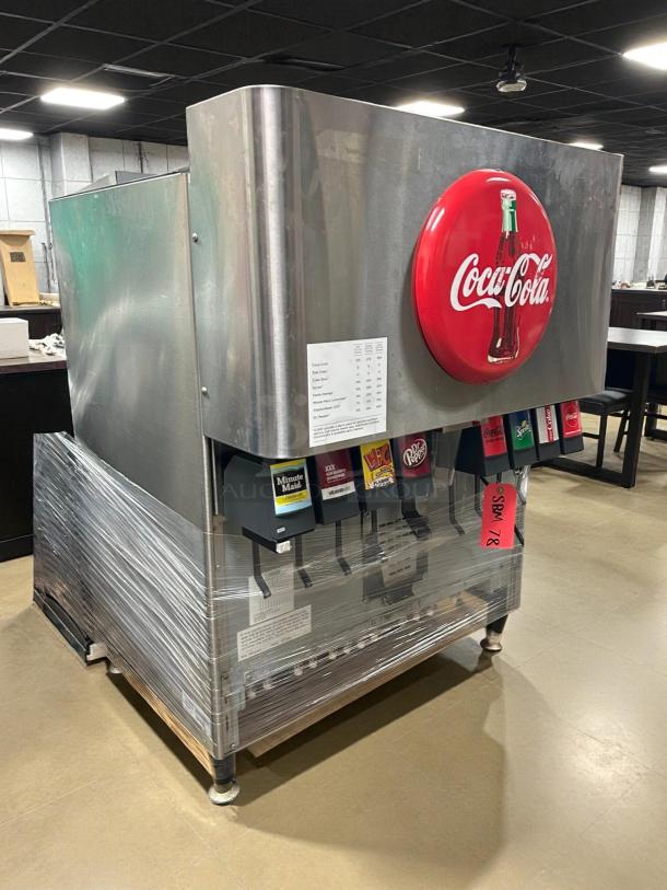 Lancer IBD30N 30" beverage dispenser, stainless steel, multiple soda valves, tested, working condition.