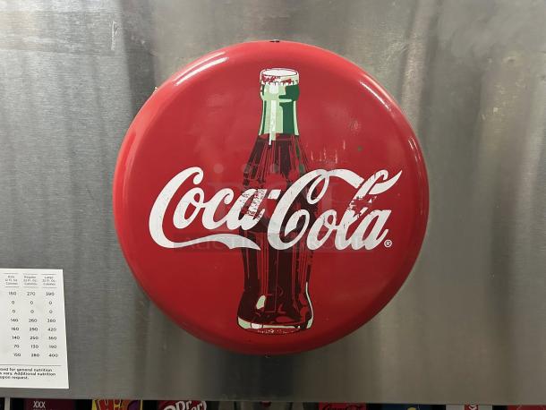 Lancer IBD30N, 30" wide countertop beverage dispenser with stainless steel front, red Coca-Cola logo, tested and working.