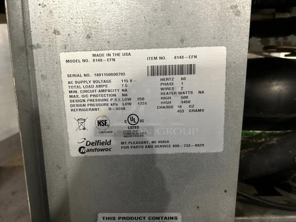 Delfield 8148-EFNP refrigerated cold food well, features a two pan capacity, 115V, NSF certified, tested and working condition.