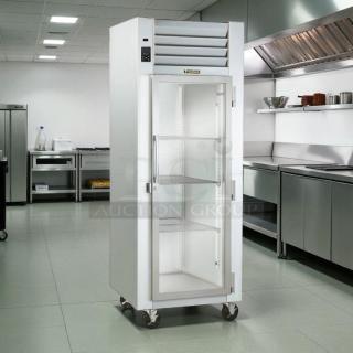 Traulsen G11010 refrigerator, excellent condition, 29 7/8" width, right-hinge glass door, tested and working, 115v.