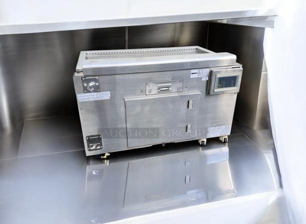 Apace UM1EGA ventless hood system, 208V, stainless steel, prime condition, fully tested, digital display, model label visible.