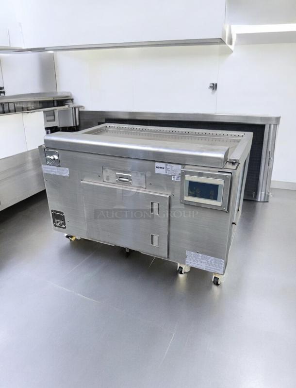 Apace UM1EGA ventless hood system in prime condition, 208V, fully tested, stainless steel exterior, visible brand label.