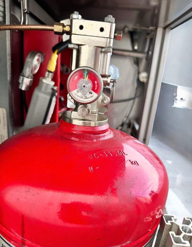 Apace UM1EGA ventless hood system, prime condition, red pressure gauge visible, fully tested, 208V, model markings engraved.