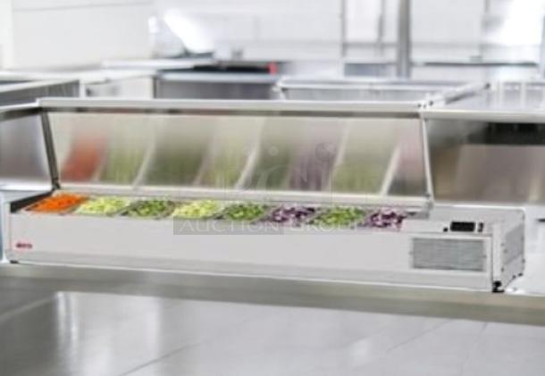 Turbo Air CTST-1800-13-N refrigerated countertop prep rail, brand new. Stainless steel, pristine condition, original box.