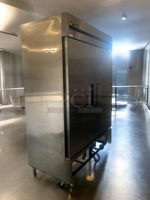 True T-49 2-Door Commercial Refrigerator in prime condition, stainless steel, fully tested, by True Manufacturing.