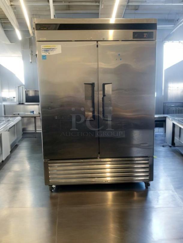 Turbo Air TSF-49SD commercial freezer in prime condition, fully tested and working, dual doors, stainless steel finish.