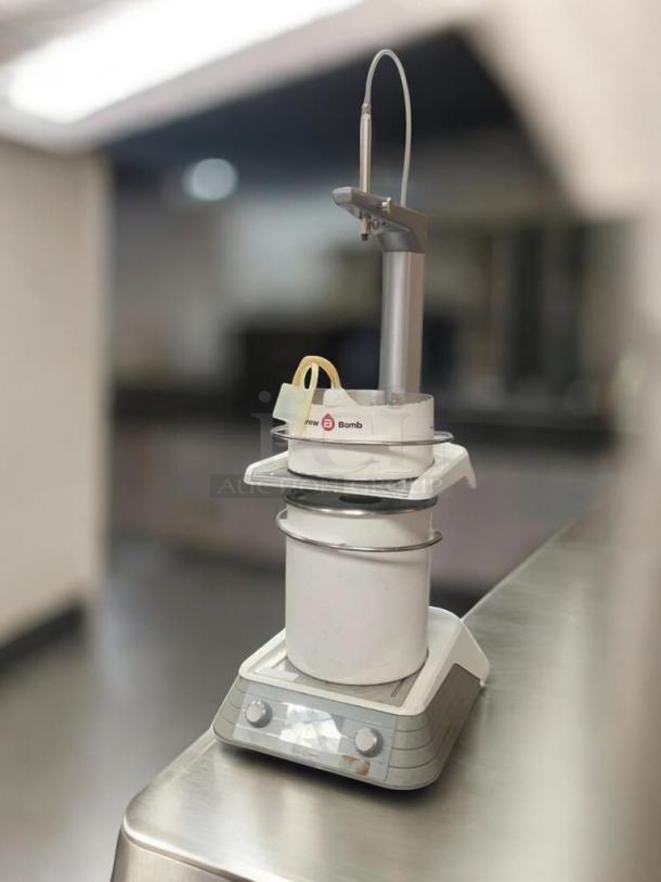 DoughPro Pizza Dough Rounder in prime condition, fully tested, silver-white finish, control knobs visible on the base.