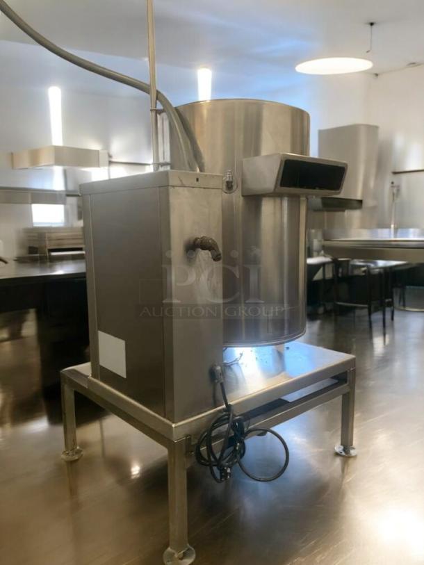 Groen Tilt Skillet, Large Capacity Electric Steam Kettle in prime condition, 208V, fully tested, stainless steel finish.