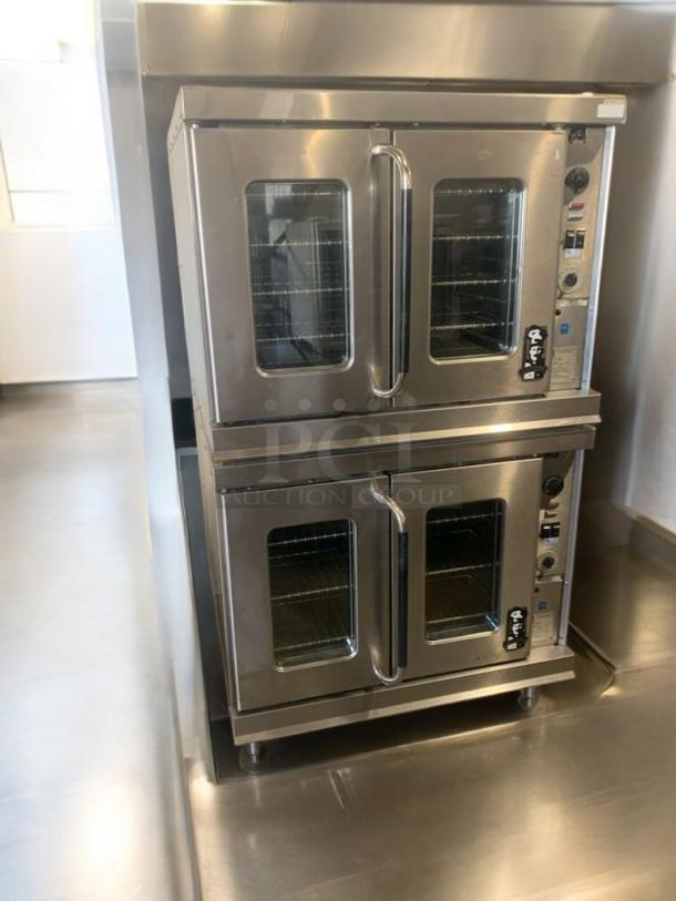 Prime condition Montague EK-15A double-stack electric convection ovens; stainless steel, fully tested, and operational.