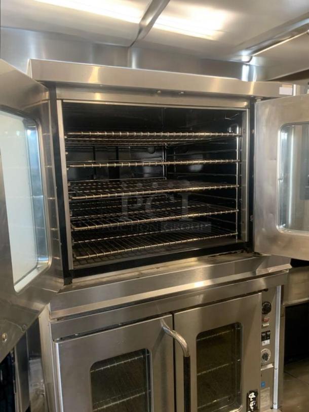 Prime condition Montague EK-15A double-stack electric convection ovens with multiple racks. Fully tested and working.