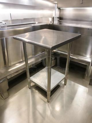 24" stainless steel prep table, commercial grade, flawless condition, heavy-duty with undershelf, fully tested and working.