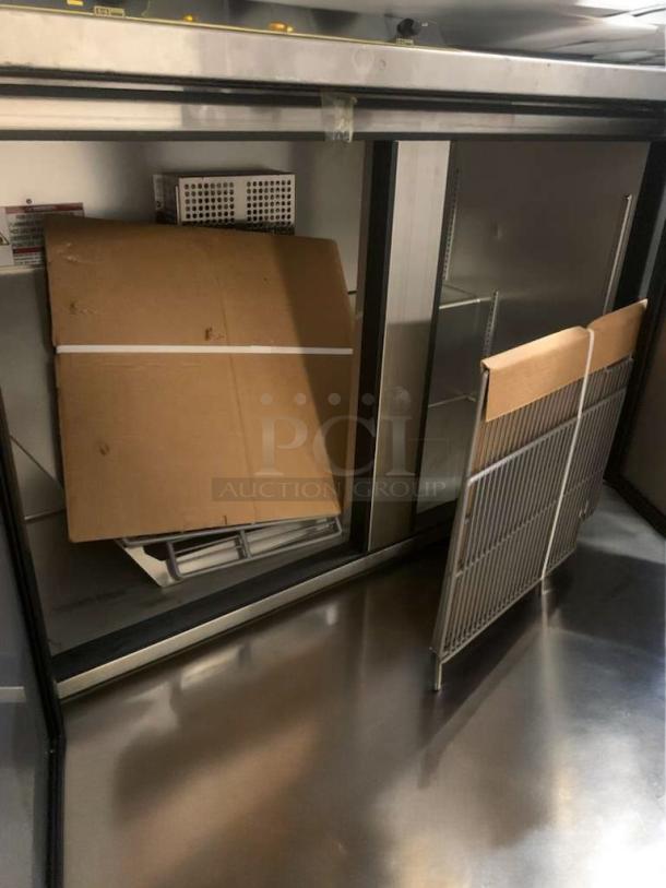 TRUE TUC-48-HC commercial undercounter refrigerator, 115V, interior view, shelves removed, fully tested and working.