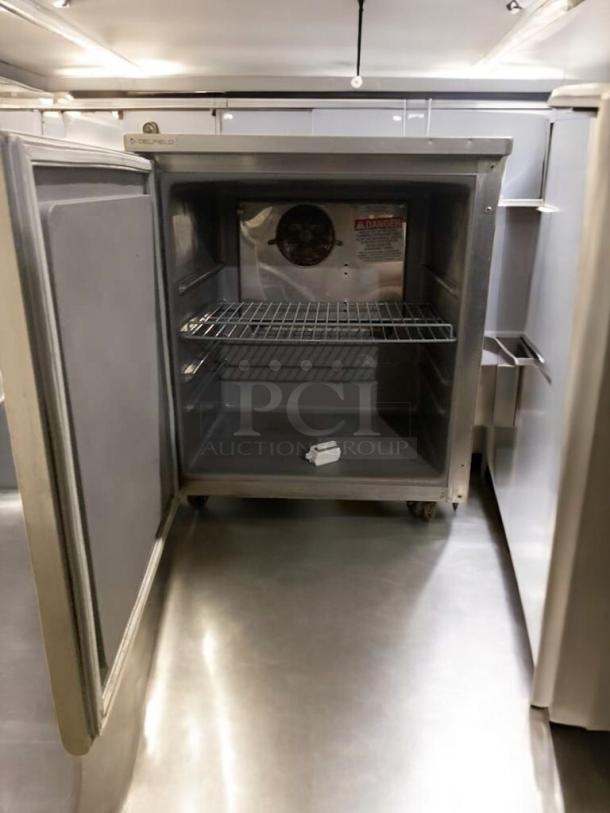 Delfield undercounter refrigerator, single door model, commercial grade, excellent condition, fully tested, 115V.