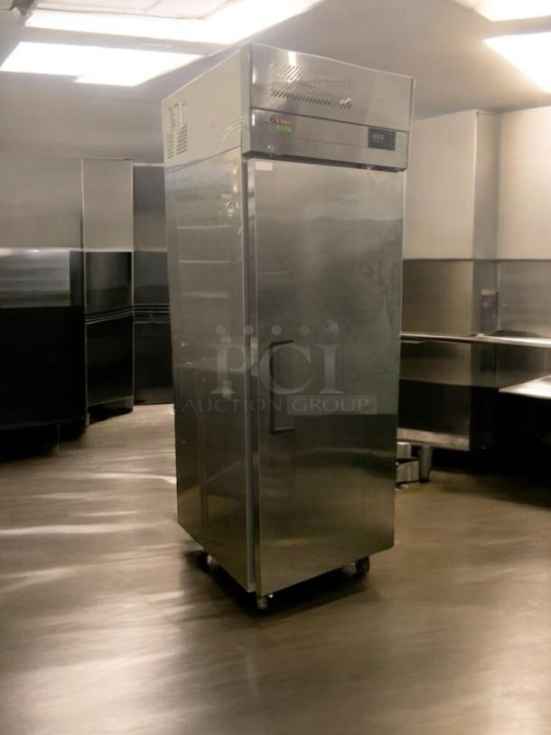 Supreme Condition Turbo Air EF24-1-N-V single door reach-in freezer, stainless steel, commercial grade, 115V, fully tested.
