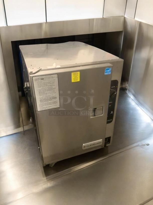 Cleveland commercial countertop steamer oven in remarkable condition, fully tested and working. Electric model with visible labels.