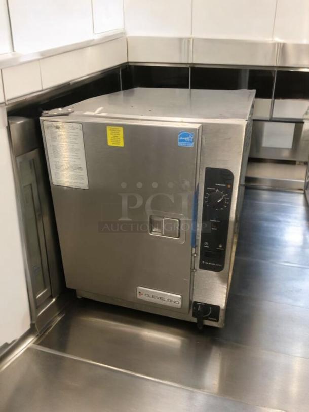 Cleveland SteamChef electric countertop steamer oven, commercial grade, stainless steel, fully tested, excellent condition.