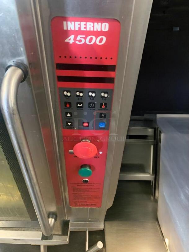 Hardt Inferno 4500 commercial rotisserie oven in immaculate condition, featuring control panel, tested and fully operational.