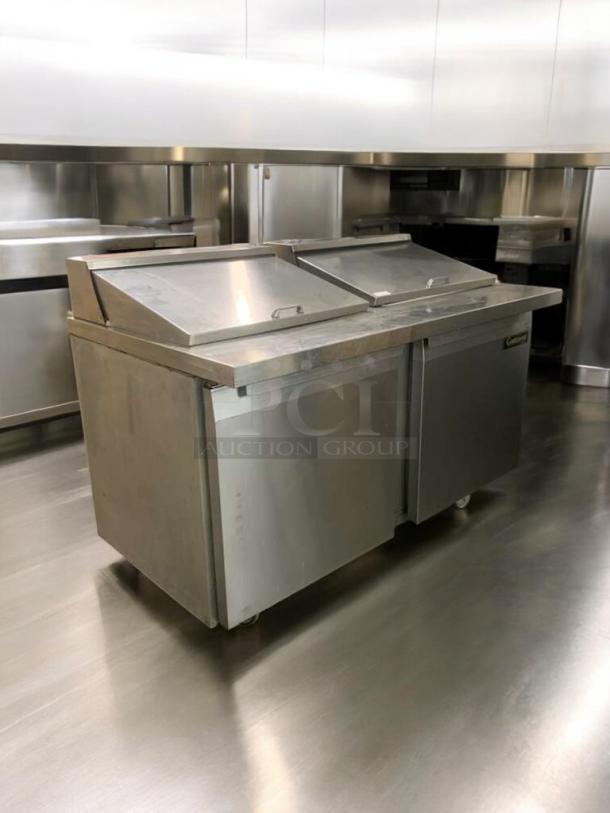 Continental Refrigerator Dual Cold Rail Prep Unit, stainless steel, commercial grade, remarkable condition, 115V.