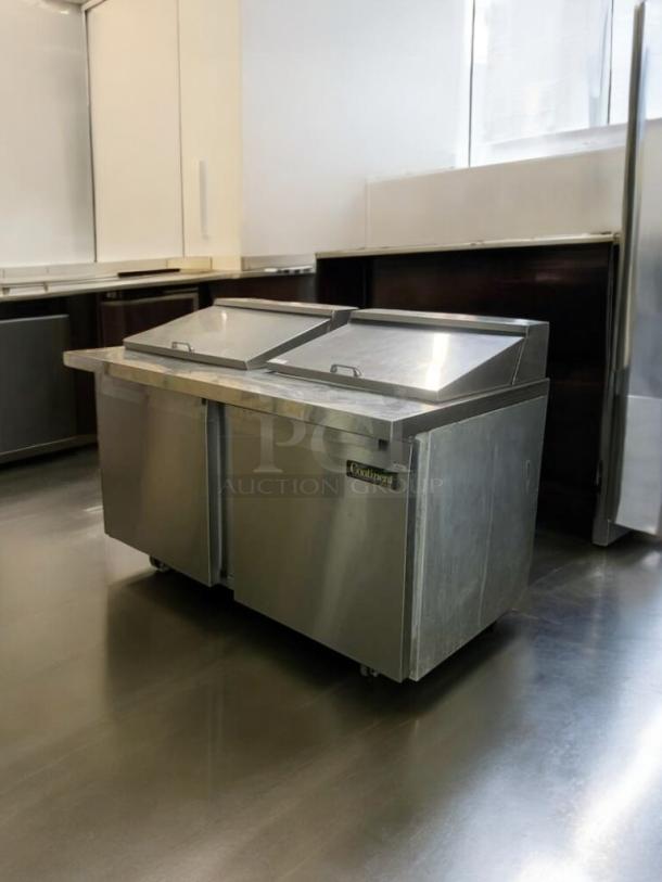 Continental Refrigerator Dual Cold Rail Prep Unit, commercial grade, excellent condition, stainless steel, 115V, fully tested.