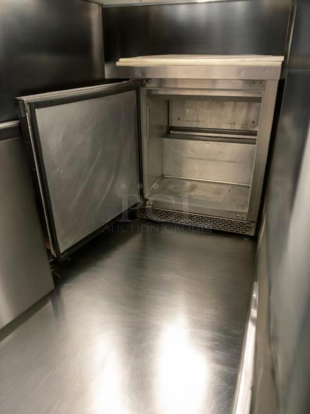 Superb condition Continental Refrigerator SW27N-U-DW1, single door undercounter cooler, open door view, fully tested, 115V.