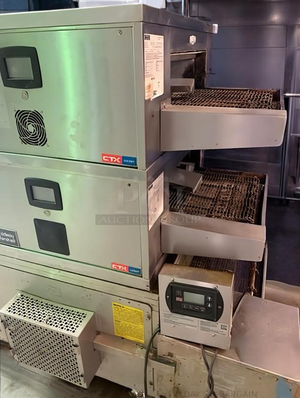 Middleby Marshall CTX DZ33T three-tier infrared conveyor oven, outstanding condition, 208V, fully tested, visible control panel.