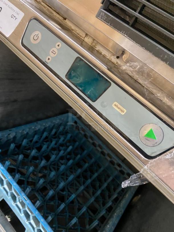 Hobart Advansys LXe Series LXER undercounter dishwasher, stainless steel, high-temp, includes full-size cup rack, electric.