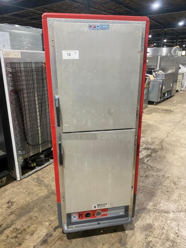 Metro C539-H-DD8890-U insulated heated holding cabinet, 2022 model, with two half doors and commercial casters.