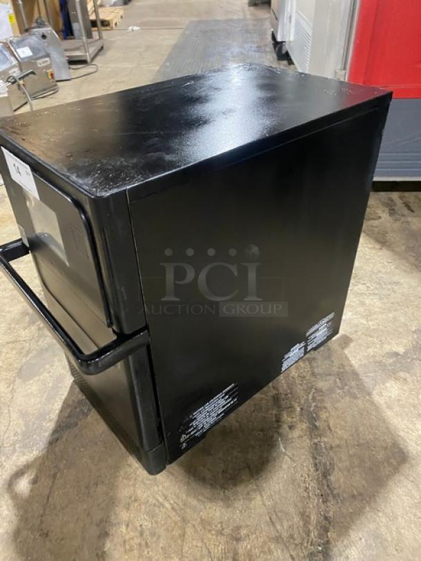 MerryChef Eikon E2S black countertop high-speed rapid cook oven in excellent condition, 208/240V, 1 Phase.