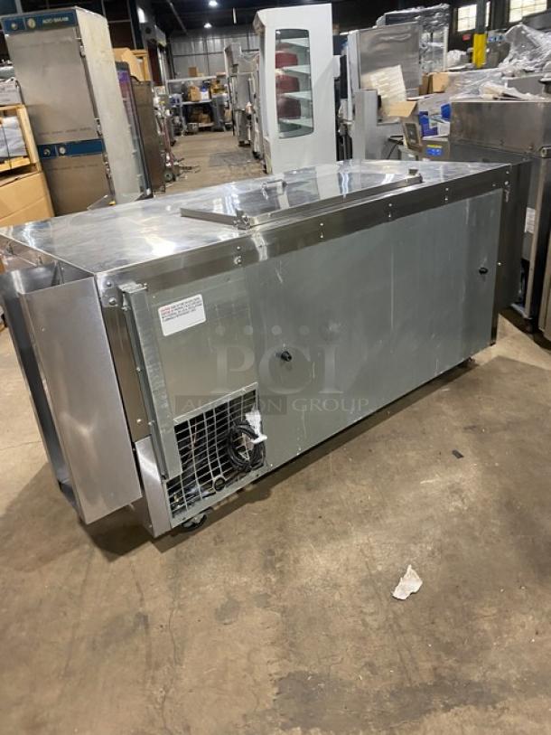 Continental Model RA68N8 refrigerated sandwich prep table, stainless steel, 2.5-door storage, serial 162B9697.