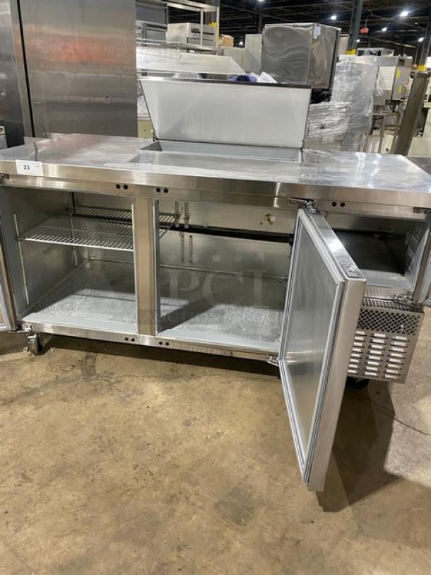 Continental refrigerated sandwich prep table, Model RA68N8, stainless steel, 2.5 doors, excellent condition, 115V, 1 Phase.