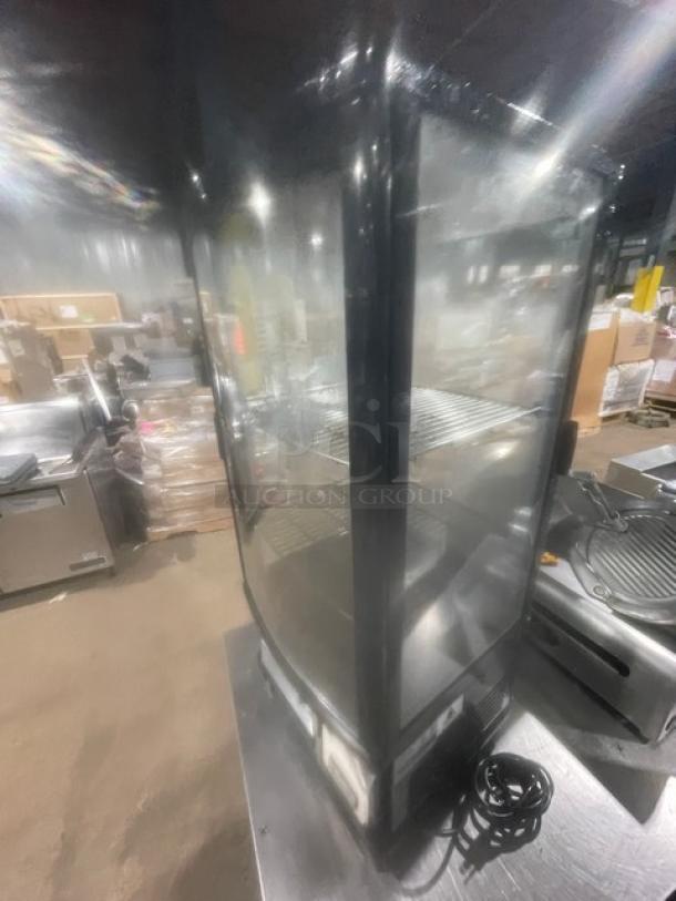 Winco CRD1K Commercial Refrigerated Display Case, glass all around, showcase style, 110/120V, model CRD1K, serial CRD1K070002270.