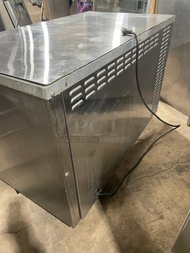 Continental Commercial Lowboy/Worktop Cooler, Model UC48SS, stainless steel, two-door storage, 115V 1Phase, Serial 15213433.