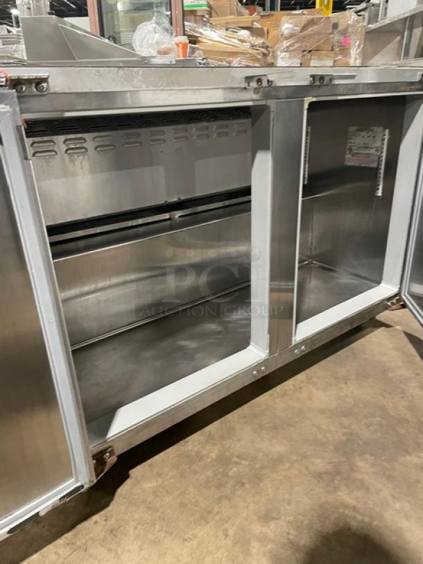 Continental UC48SS lowboy/worktop cooler with 2-door storage, all stainless steel, serial 15213433, 115V 1Phase.