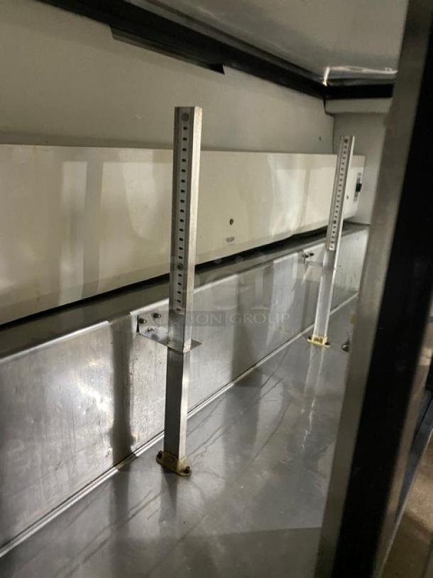 True Commercial Refrigerated Pizza Prep Table, Model QA7230MB, stainless steel, 3-door storage, 115V, 1Phase.