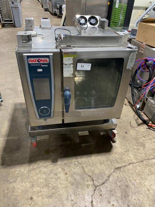 Rational Commercial Electric Combi Oven, SelfCooking Center 5 Senses Series, stainless steel, view-through door, used condition.