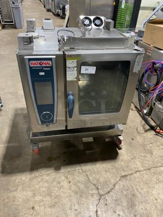Rational Commercial Electric Combi Oven, SelfCooking Center 5 Senses Series, stainless steel, view-through door, used condition.