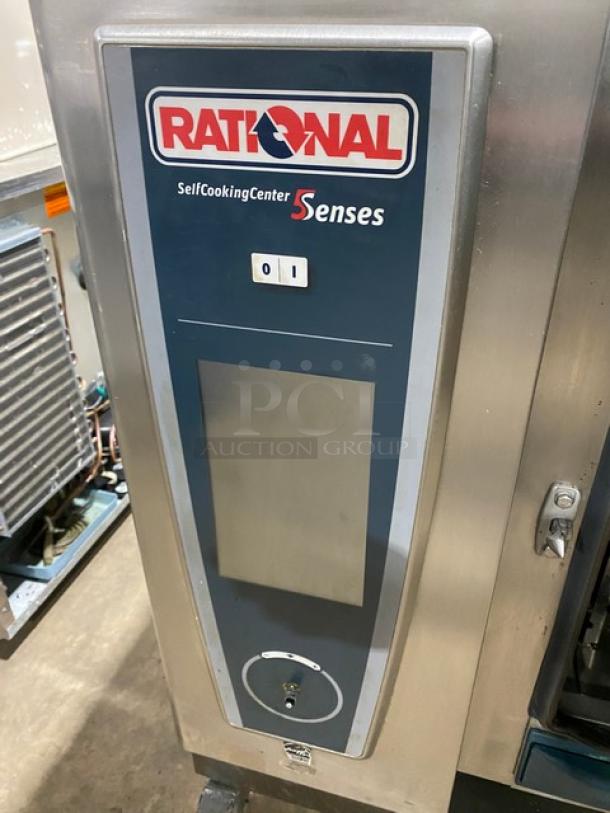 Rational commercial electric combi oven, SelfCooking Center 5 Senses series, stainless steel, view-through door, excellent condition.