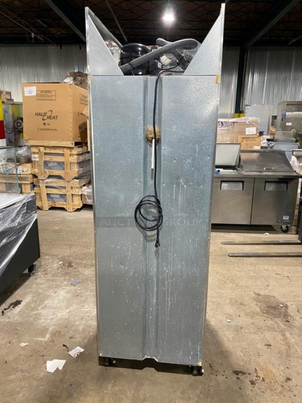 Continental Commercial Single Door Reach-In Refrigerator, Model 1R, stainless steel, poly-coated racks, on casters, 115V, 1Phase.