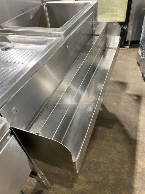 NBR UW110121521TDV stainless steel under-bar sink with drying rack, hand sink, speed rail; excellent condition.