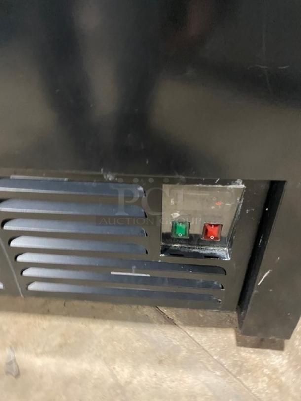 Avantco Commercial Open Refrigerated Display Case, Model 189BVAC36HC, with power switches. Serial: ATRAPEX20180809A18.