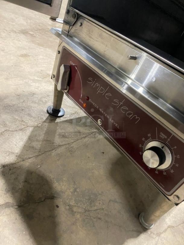 Southbend EZ3 stainless steel countertop electric steamer, Simple Steam Series, 208V 3Phase, on small legs, good condition.