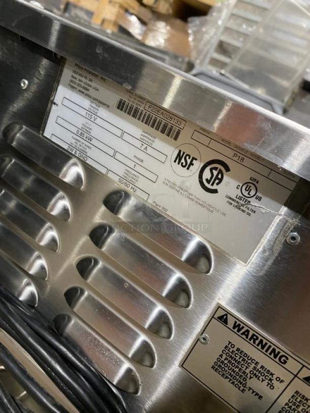 Pitco Frialator Model P18 75 LB Portable Fryer Oil Filter Machine, Serial F22EA028133, 115V, 1 Phase. NSF certified.