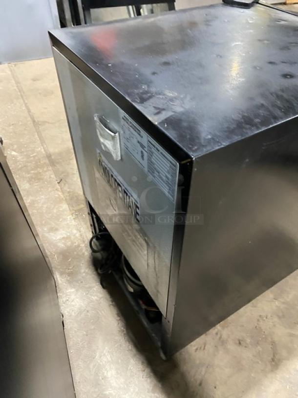 2020 Antarctic Star Countertop Single Door Freezer, Model BD60E, with poly coated racks, black exterior, 115V, used condition.